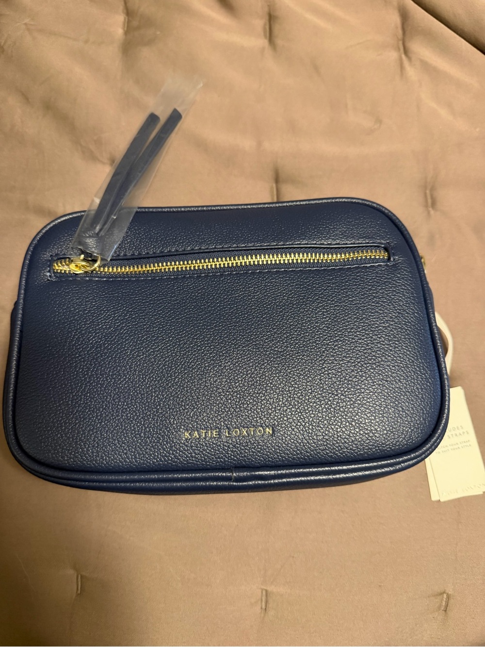 Katie Loxton Navy Pebble Leather Crossbody Bag